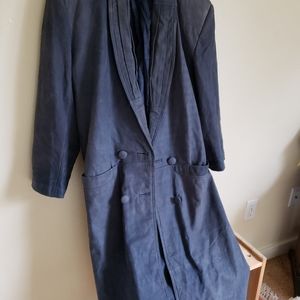 Paris Sport Club blue leather trench coat